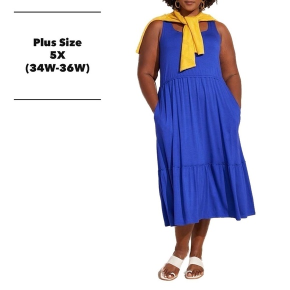 J Jason Wu Royal Blue Shirred Midi Maxi Dress (Z04.8) - Picture 1 of 5